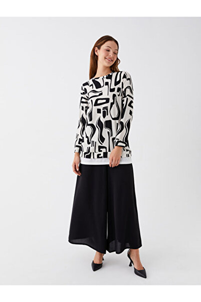 LC Waikiki Women's Palazzo Trousers with Elastic Waist