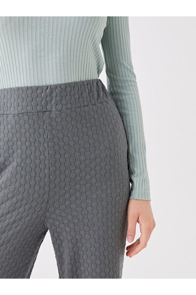 LC Waikiki Comfortable Fit, Self Patterned Women's Trousers with Elastic Waist