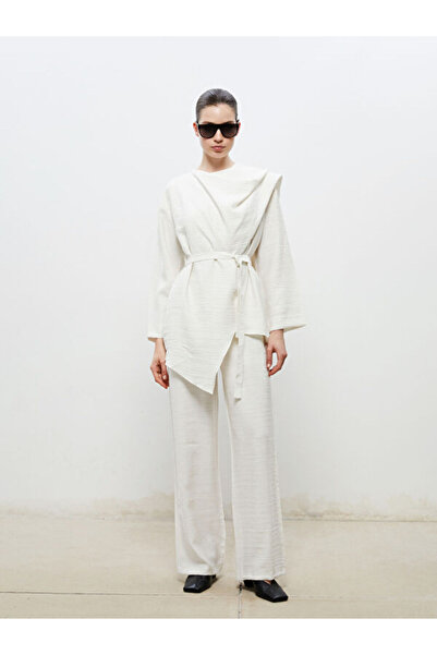 LC Waikiki Linen Look Women's Trousers with Elastic Waist