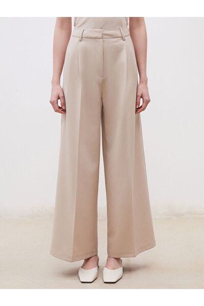 LC Waikiki Loose Fit Crepe Women's Pleated Pants