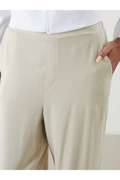 LC Waikiki Women's Linen Blended Pants with Elastic Waist