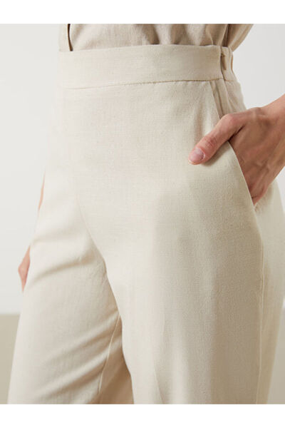 LC Waikiki Women's Linen Blended Pants with Elastic Waist