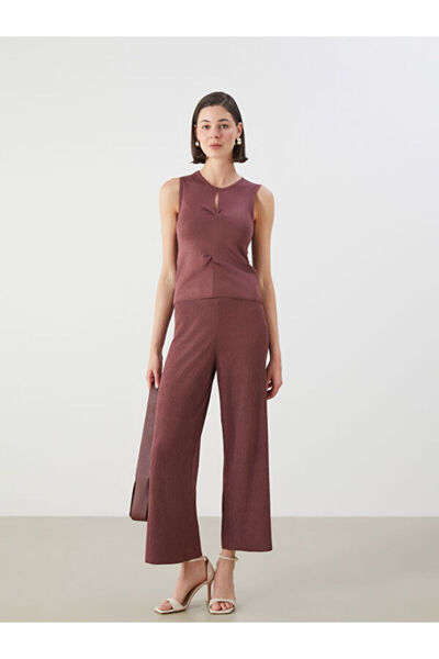 LC Waikiki Elastic Waist Textured Women's Knitwear Trousers