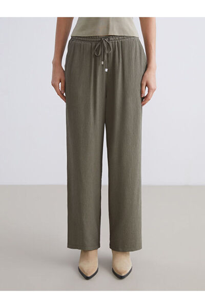 LC Waikiki Elastic Waist Textured Women's Trousers