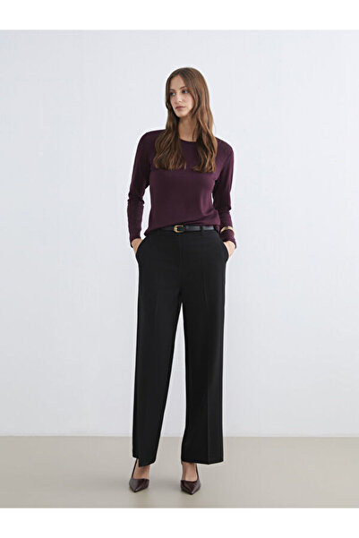 LC Waikiki Wide Leg Women's Trousers with Belt