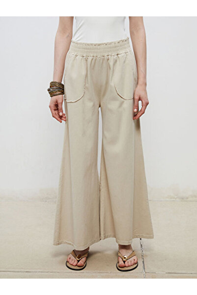 LC Waikiki Wide Leg Women's Trousers with Elastic Waist