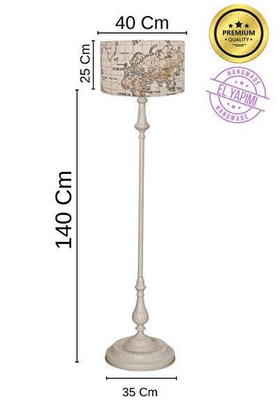 APCASADECOR Dünya Desen Bej Metal Lambader