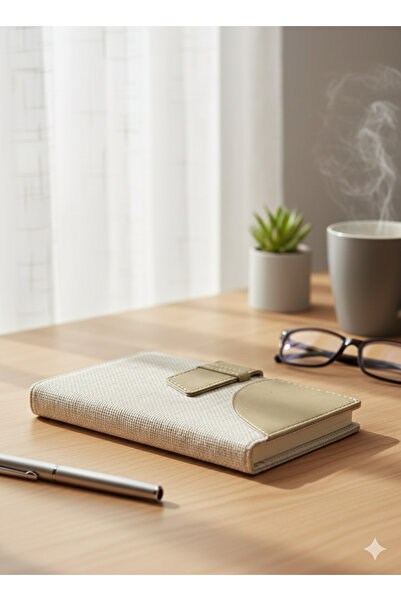 Srctech Thermo Leather Cover with Flap 80 Sheets 160 Pages Lined Notebook 11X18 Size Cream Cover