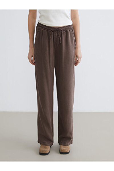 LC Waikiki Wide Leg Women's Trousers with Elastic Waist