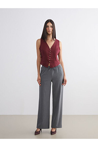 LC Waikiki Wide Leg Women's Trousers with Elastic Waist