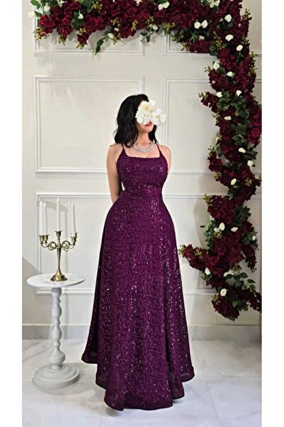 Liva Purple dress decorated with sequins