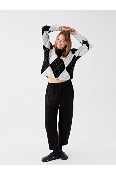 LC Waikiki Plain Linen Blend Women's Trousers with Elastic Waist