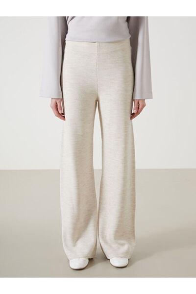 LC Waikiki Wide Leg Women's Knitwear Trousers with Elastic Waist