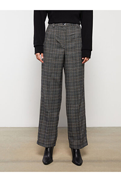 LC Waikiki Standard Fit Plaid Women's Trousers