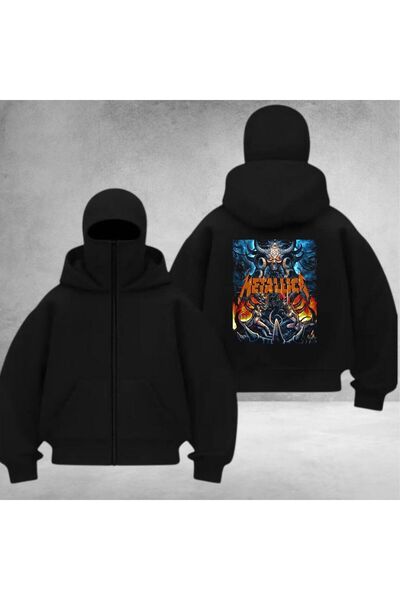 Weekeep Unisex balaclava kardigan sa štampanim leđima