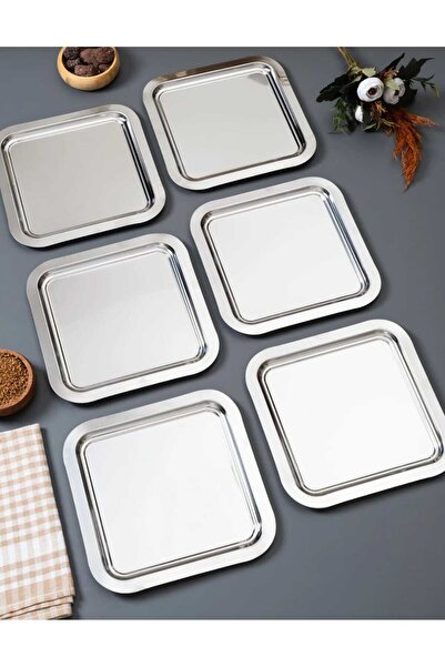 kumsal home züccaciye 6LI LÜX KARE SUNUM ÇAY NİŞAN DEKORAATİF VE ÇOK AMAÇLI SUNUM TEPSİSİ