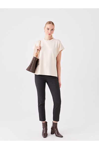 LC Waikiki بنطلون نسائي منقوش بقصة ضيقة