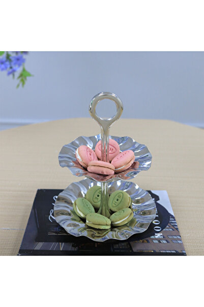 cc bin shihon Elegant and luxurious small Indian steel dessert stand – silver – 11 x 18 cm, nut holder