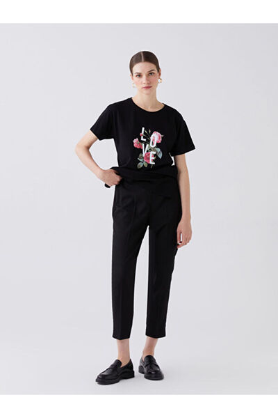 LC Waikiki Standard Fit Women's Trousers with Elastic Waist