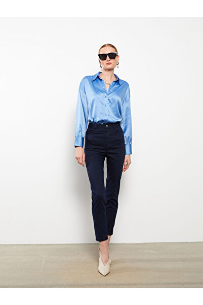 LC Waikiki High Waist Slim Fit Straight Gabardine Women's Trousers