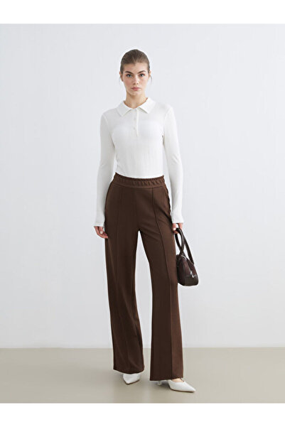 LC Waikiki Wide Leg Women's Trousers with Elastic Waist