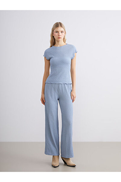 LC Waikiki Elastic Waist Textured Women's Trousers