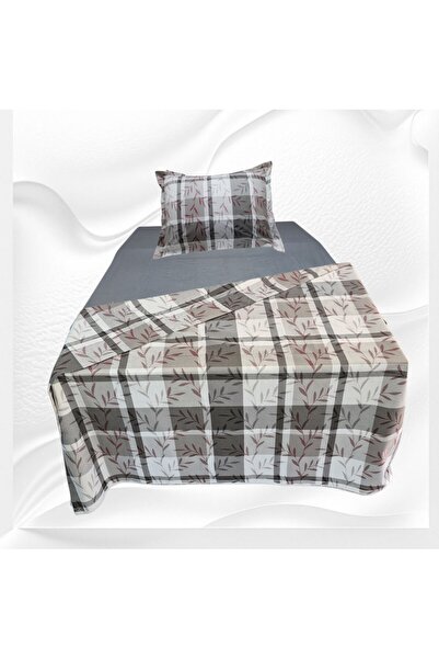 GÜLLÜCE HOME T.Kişilik%100 Cotton(160X225 Duvet Cover) Fitted Sheet 100X200X30 (Zippered Pillowcase 50X70
