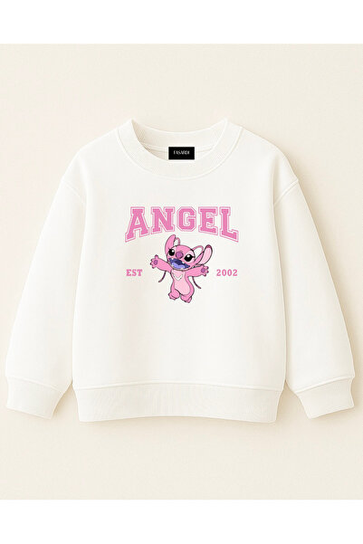 fasardi ستيتش أنجل أمامي وخلفي مطبوع قصة فضفاضة كلوت 3 خيوط بدون شاردون بأكما...