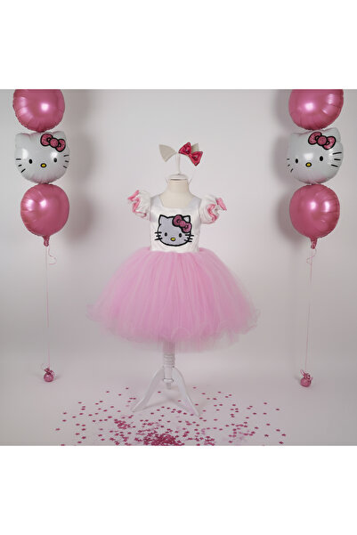 Moda Sitesi Hello Kitty Kız Çocuk Kostümü - Hello Kitty Çocuk Elbise + Taç He...
