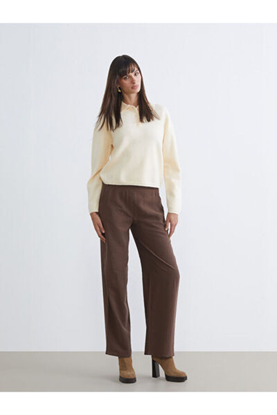 LC Waikiki Wide Leg Women's Trousers with Elastic Waist