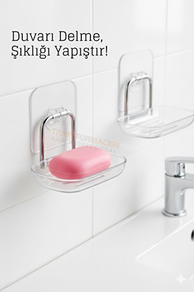 Transformacion Adhesive Soap Dish – Solid Soap Box with Drain, 13 X 9 cm 722345