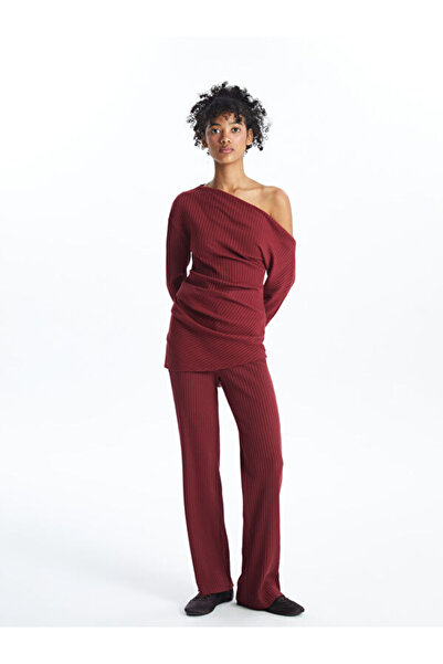 LC Waikiki Elastic Waist Textured Women's Trousers