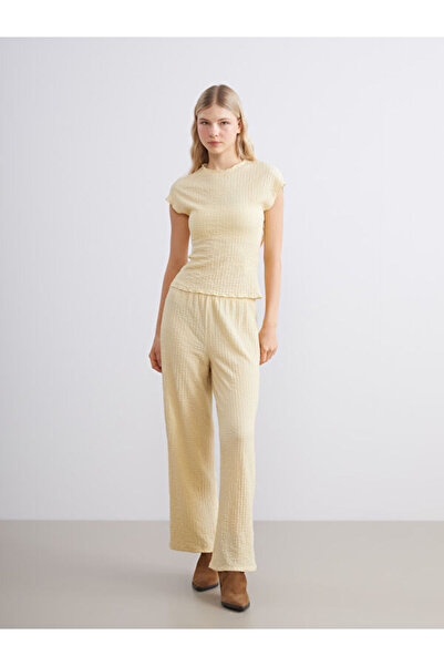 LC Waikiki Elastic Waist Textured Women's Trousers