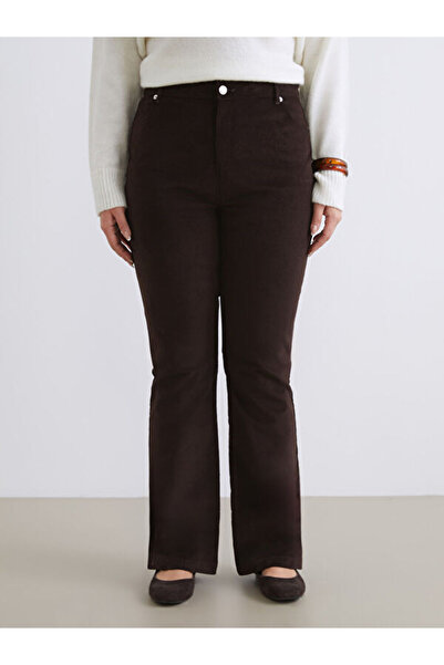 LC Waikiki Slim Fit Spanish Leg Velvet Women's Trousers