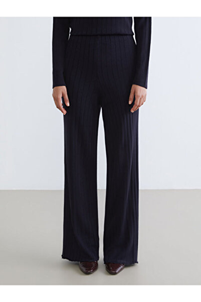 LC Waikiki Wide Leg Women's Knitwear Trousers with Elastic Waist