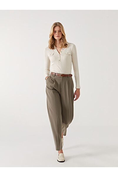 LC Waikiki Belted Waist Carrot Cut Women's Trousers