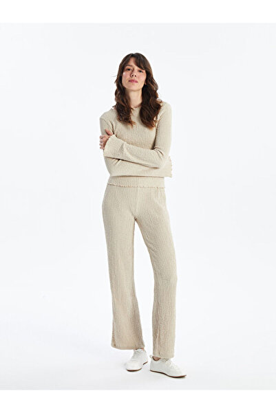 LC Waikiki Elastic Waist Textured Women's Trousers