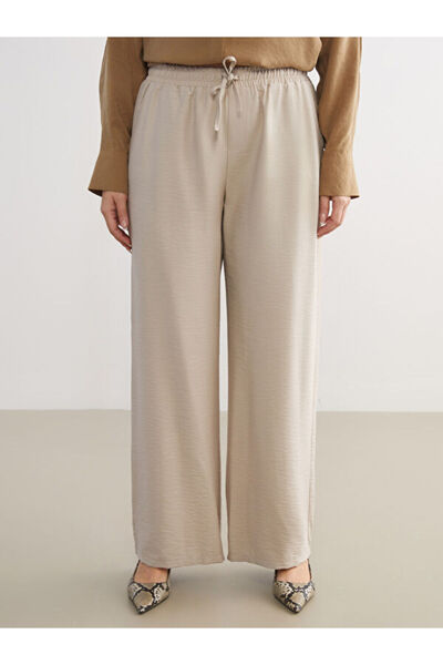 LC Waikiki Wide Leg Women's Trousers with Elastic Waist