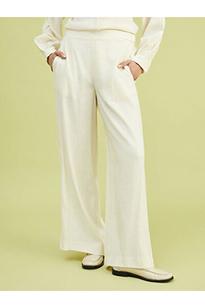 LC Waikiki Women's Linen Blended Pants with Elastic Waist