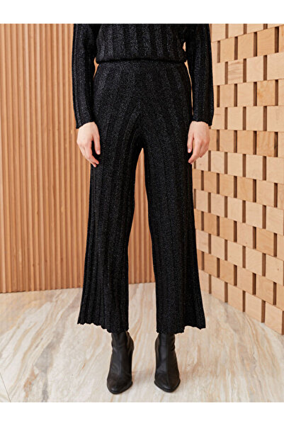 LC Waikiki Wide Leg Women's Knitwear Trousers with Elastic Waist