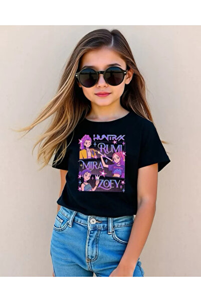 barsdepo تي شيرت Huntrix مطبوع، قصة فضفاضة تي شيرت للجنسين للأطفال / البالغين...