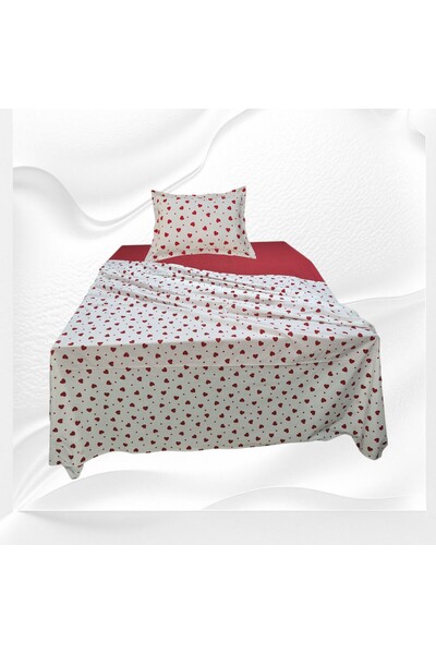 GÜLLÜCE HOME T.Kişilik%100 Cotton(160X225 Duvet Cover) Fitted Sheet 100X200X30 (Zippered Pillowcase 50X70