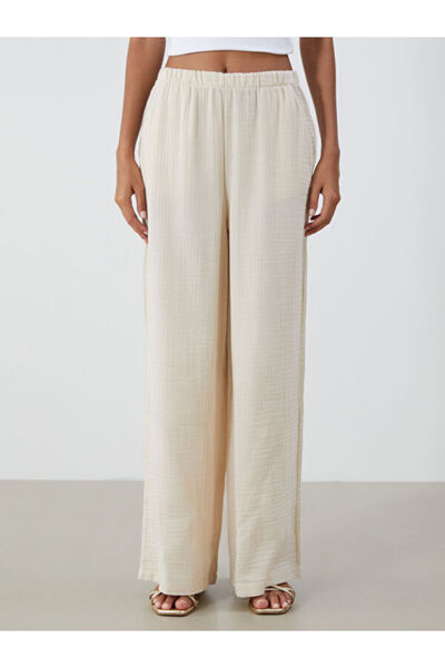 LC Waikiki Elastic Waist Textured Women's Trousers