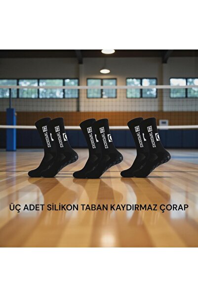 Gök Sports 3 para neklizajućih silikonskih fudbalskih čarapa sa gumenim potpl...