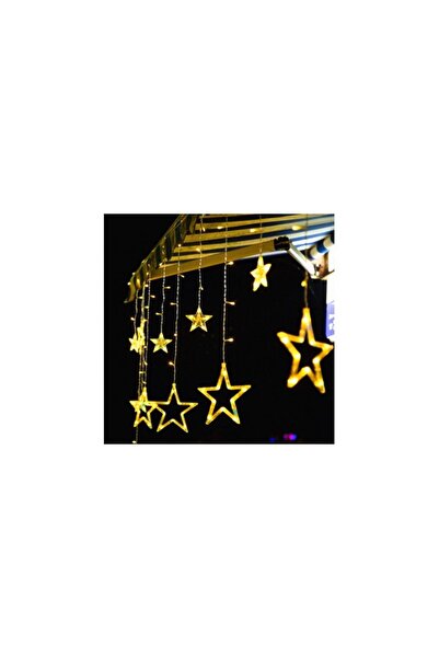 Aca Christmas Curtain Rain Light - 12 Stars, Interconnectable, Warm White