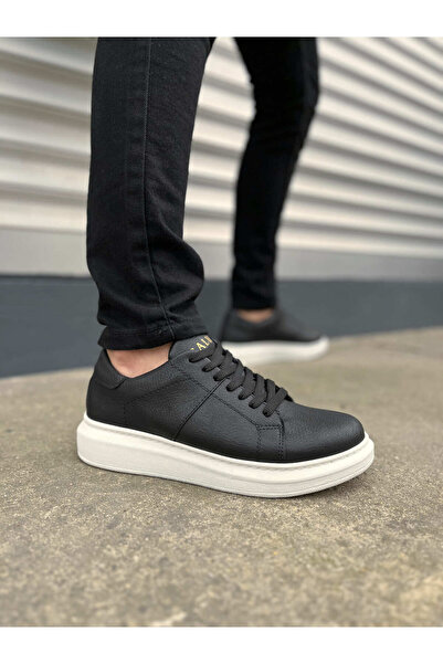 Mhoda Shoes Jy151 Boost Lace-Up Skin Men's Casual Sneaker Shoes Cbt - Black