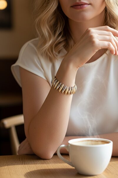 CAŞ DEKORASYON Gold and Silver Color Design Bracelet