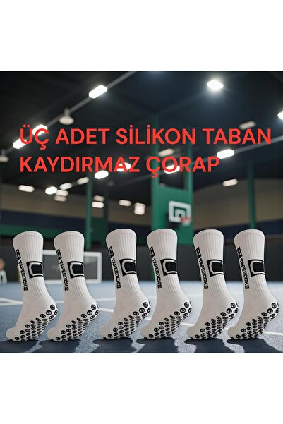 Gök Sports 3 ζεύγη αντιολισθητικών κολάν ποδοσφαίρου με σόλα από σιλικόνη, λαστιχένια σόλα με πετσέτα, χωρίς ραφές αθλητικά κολάν για αγώνες