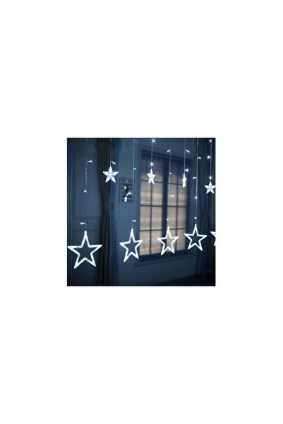 Aca Christmas Curtain Light Rain 12 Stars, Large and Small, Interconnectable, Cool White