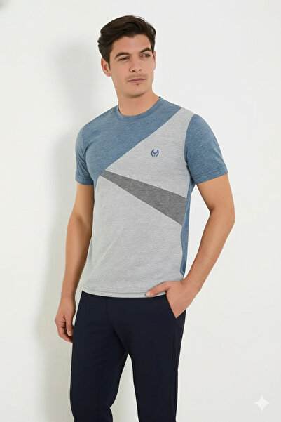 STITCH by MH Men's Geometric Design Crew Neck T-Shirt.